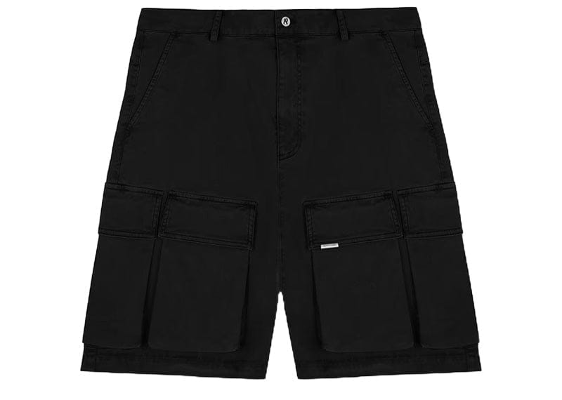 Represent Baggy Cotton Cargo Shorts Black