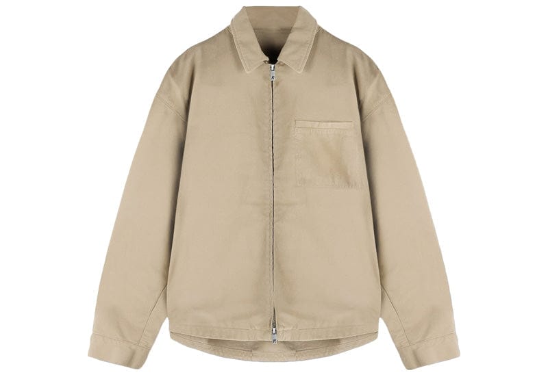 Represent Cotton Zip Overshirt Jacket Beige