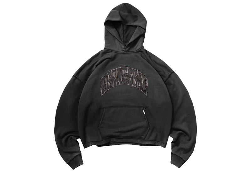 Represent Embellished Hoodie Stained Black