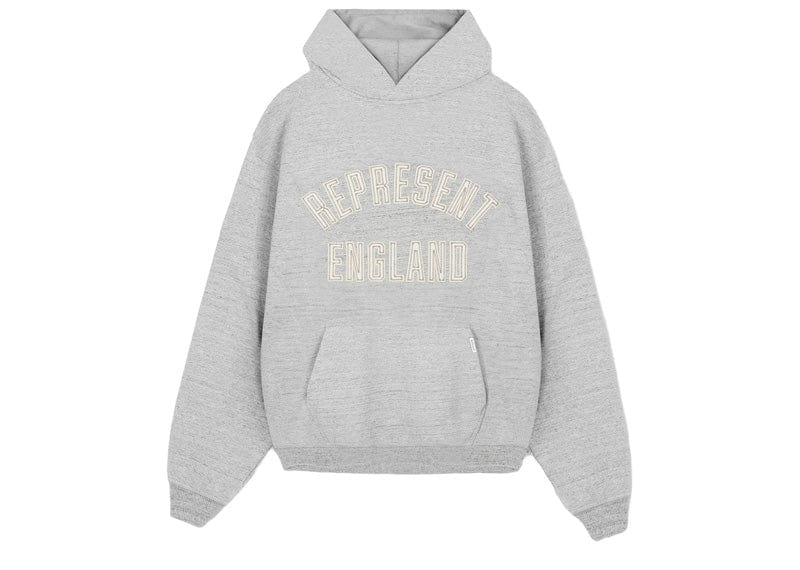 Represent England Applique Hoodie Grey Marl