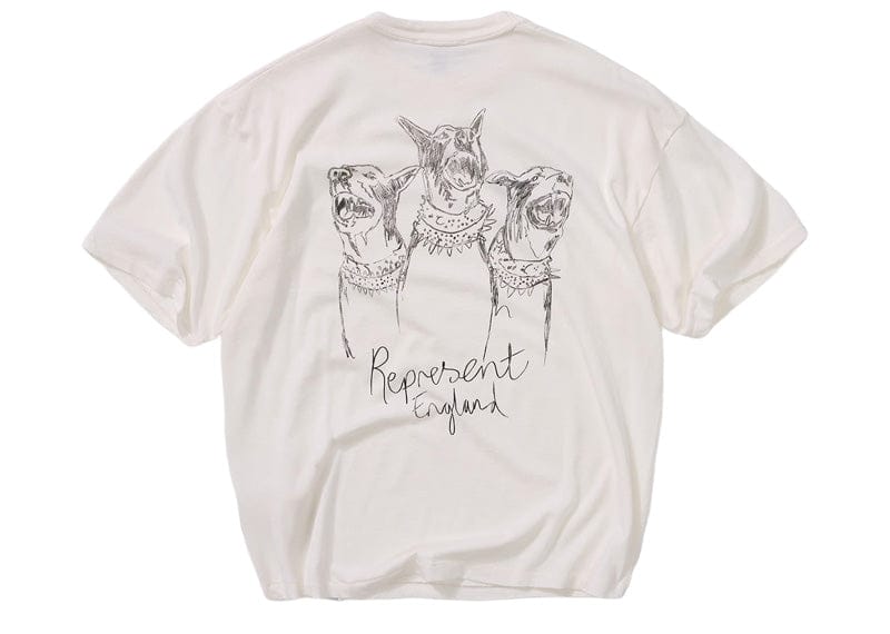 Represent Hand Drawn Thoroughbred Dogs T-Shirt Flat White