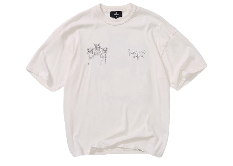 Represent Hand Drawn Thoroughbred Dogs T-Shirt Flat White