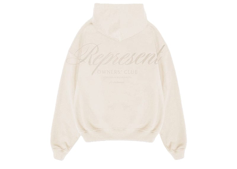 Represent Oversized Owners Club Script Hoodie Beige