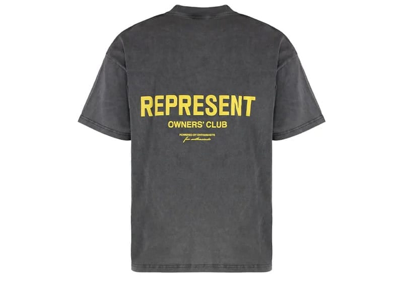 Represent Owners Club T-Shirt Vintage Grey/Yellow