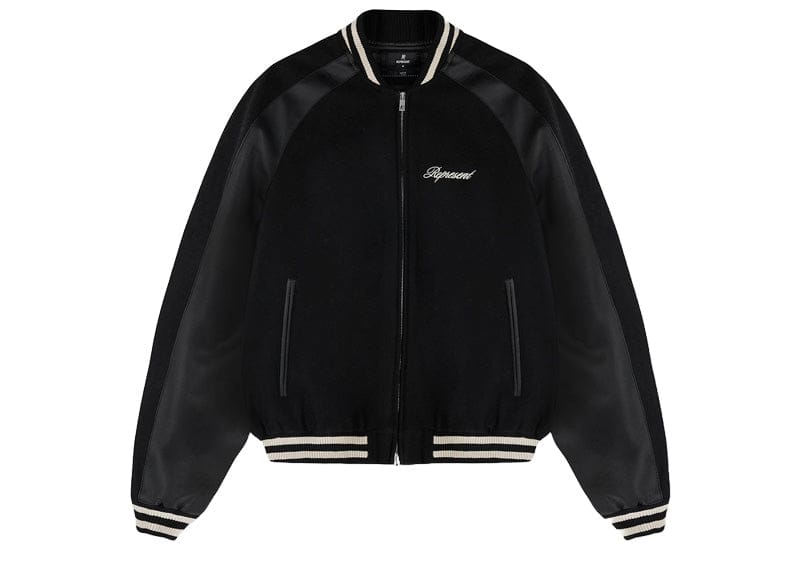 Represent Raglan Varsity Jacket Black