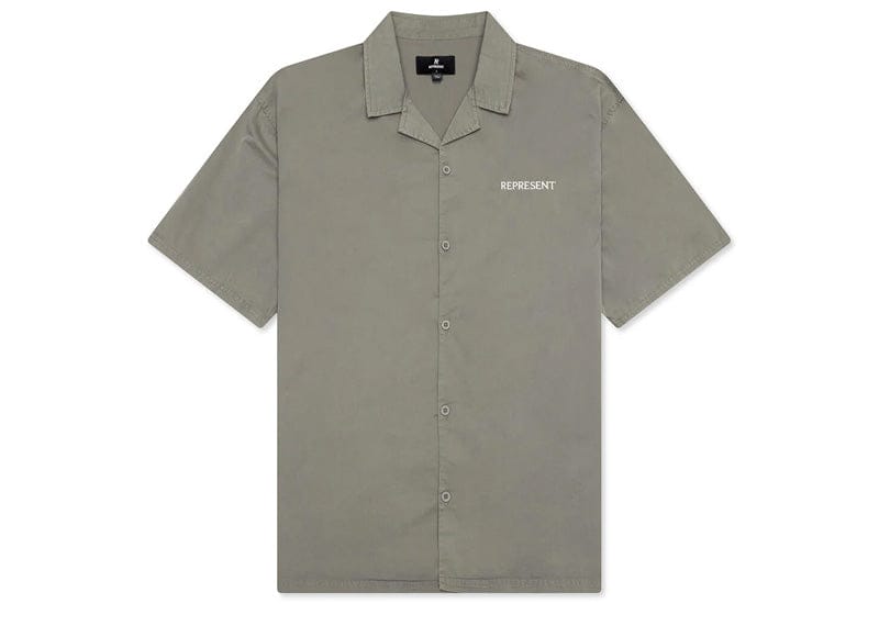 Represent Script Camp Collar Shirt Mid Khaki
