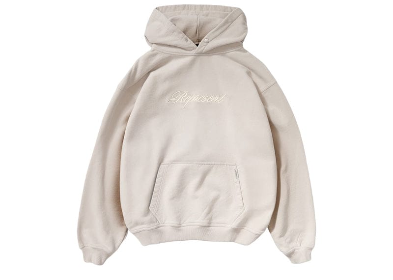 Represent Script Logo Hoodie Concrete
