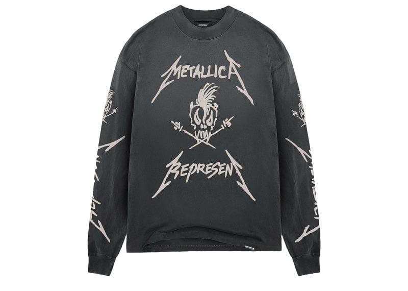 Represent X Metallica Garage Inc L/S T-Shirt Stained Black