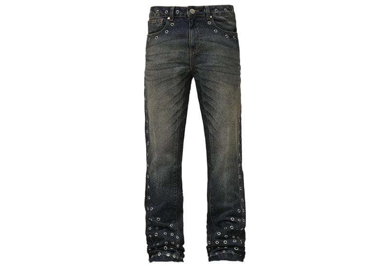 Reputation Studios Eyelet Flare Denim Jeans
