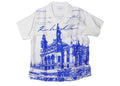 Rhude Cathedral Silk Short-Sleeve Button Up Shirt White/Blue