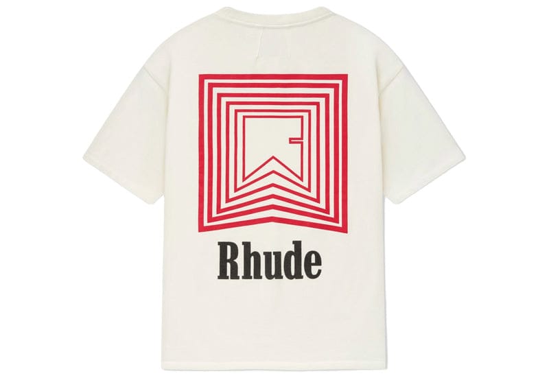 Rhude Chevron Logo Repeat Tee White