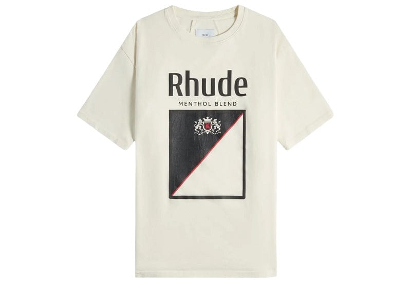 Rhude Logo Menthol T-shirt Vintage White Black Red