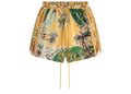 Rhude Palmina Silk Shorts Yellow/Multicolor