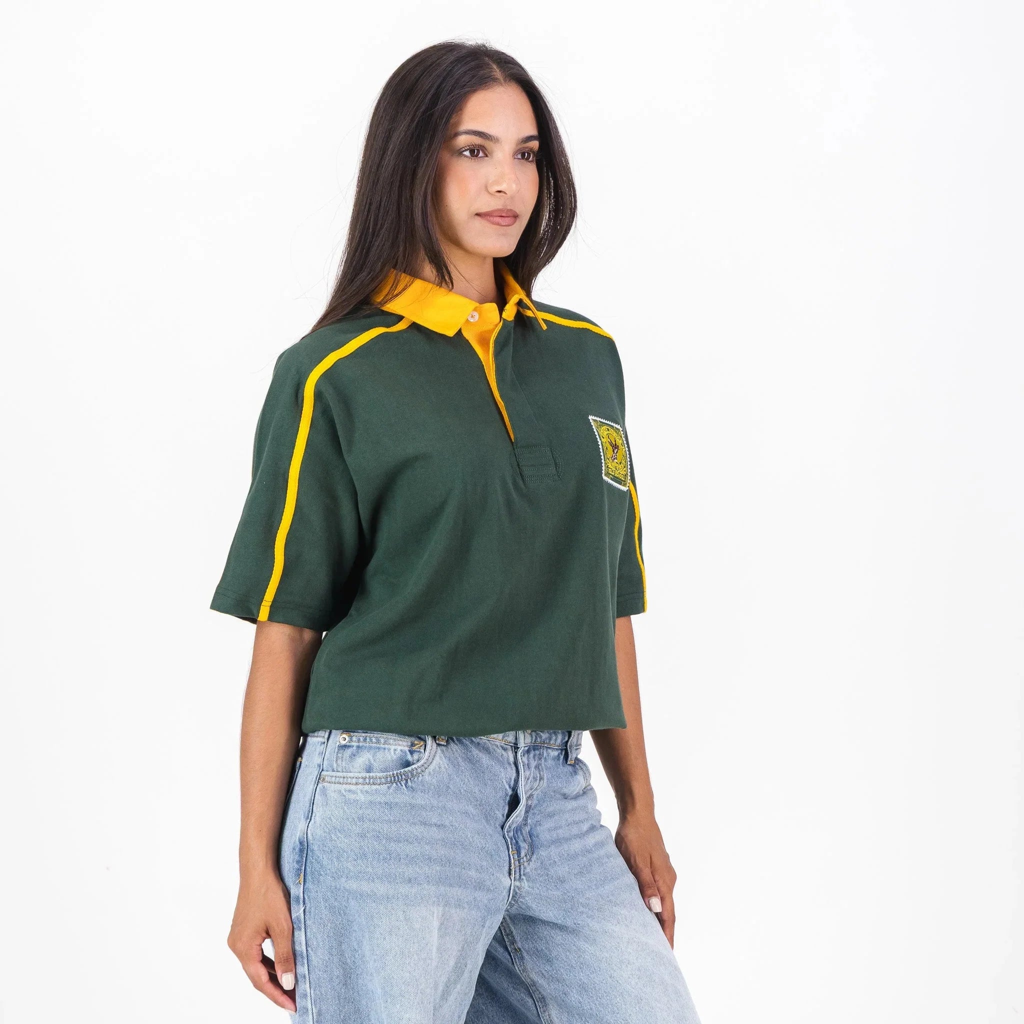 SA Supporters Twill Sleeve SS Rugby Jersey Raglan Green