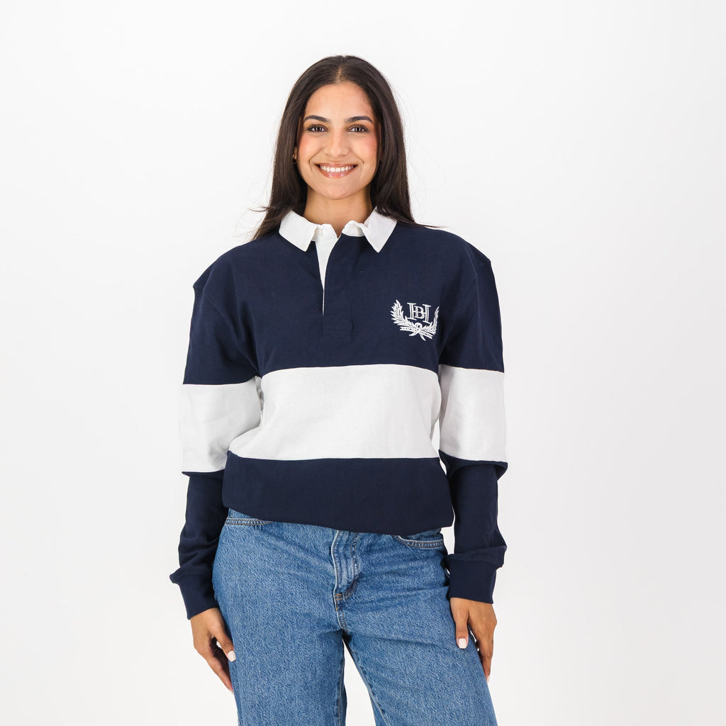 Schools Bridge House Cut & Sew LS Rugby Jersey-Navy