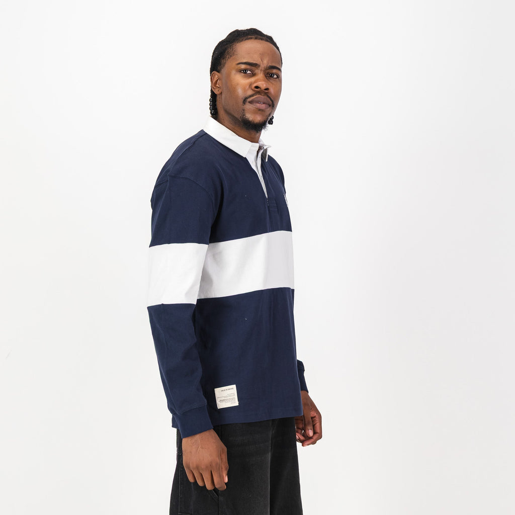 Schools Bridge House Cut & Sew LS Rugby Jersey-Navy