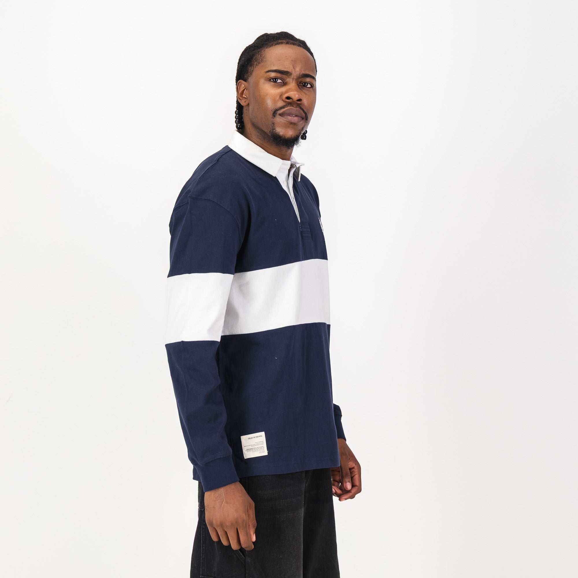 Schools Bridge House Cut & Sew LS Rugby Jersey-Navy