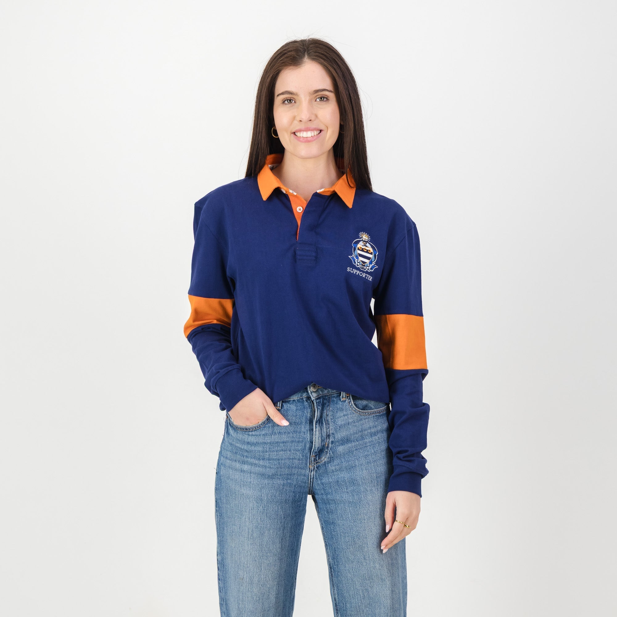Schools Grey Bloem LS Rugby Jersey-Blue Depth