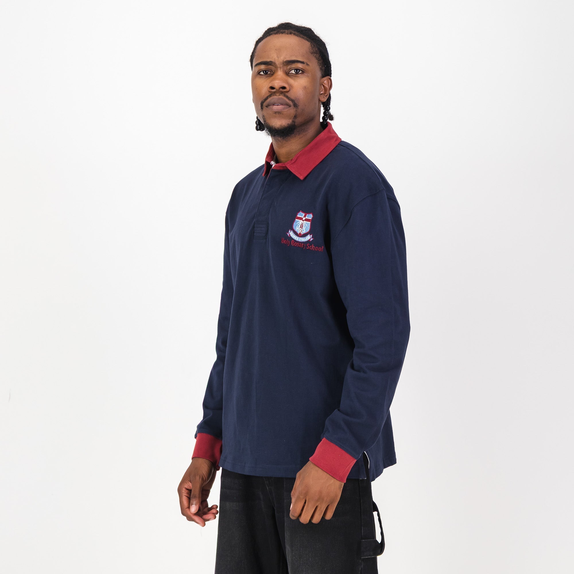 Schools Holy Rosary School LS Rugby Jersey- Navy