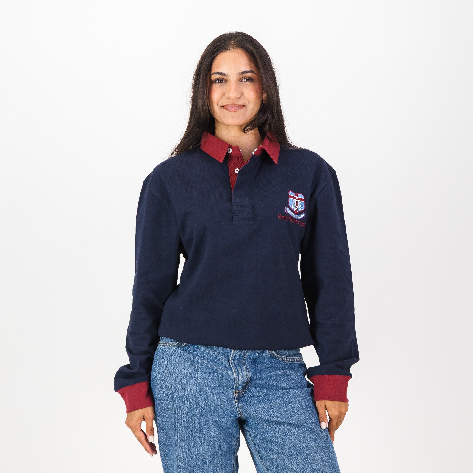 Schools Holy Rosary School LS Rugby Jersey- Navy