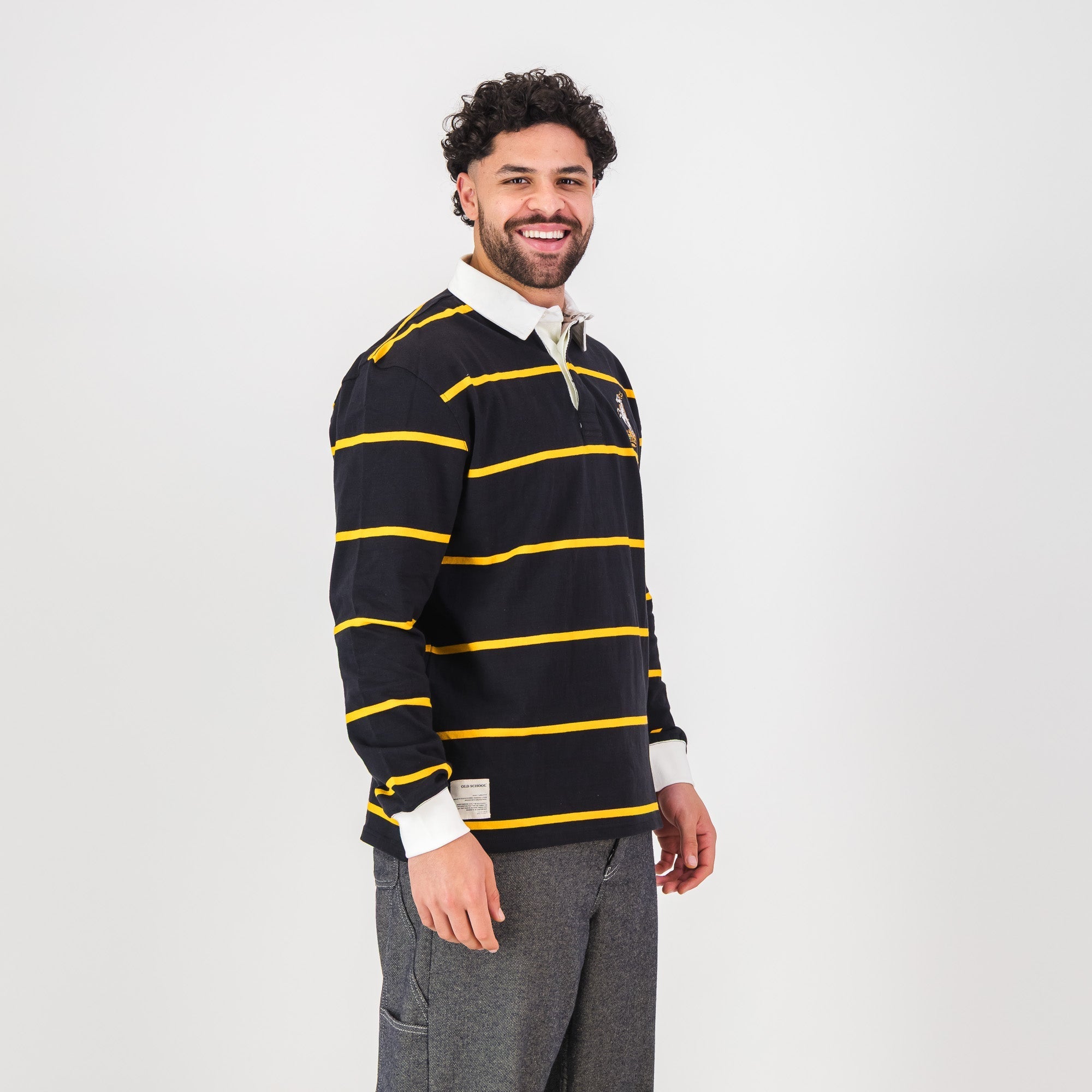 Schools Queens College YD LS Rugby Jersey-Black