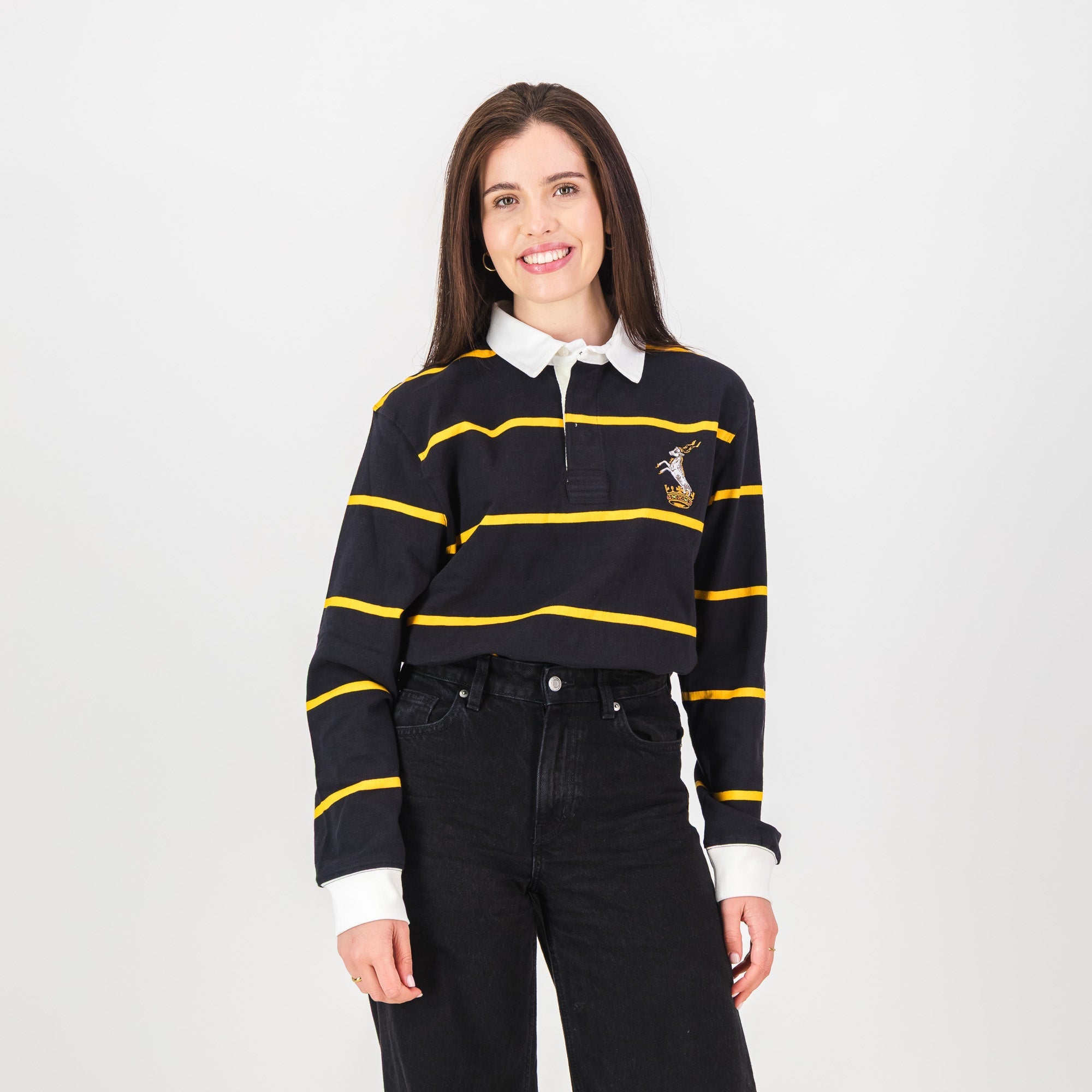 Schools Queens College YD LS Rugby Jersey-Black