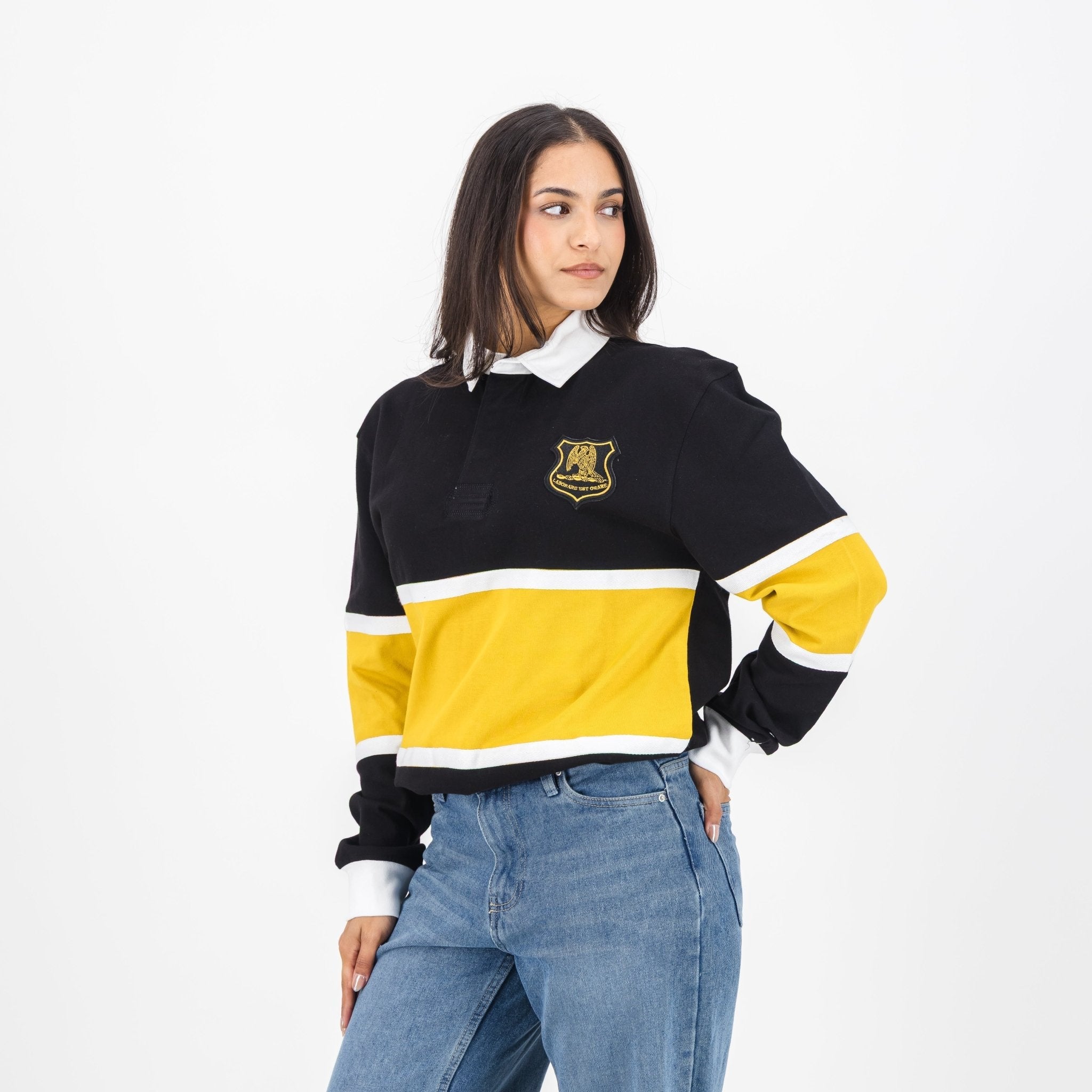Schools St Johns DSG Cut & Sew LS Rugby Jersey-Black