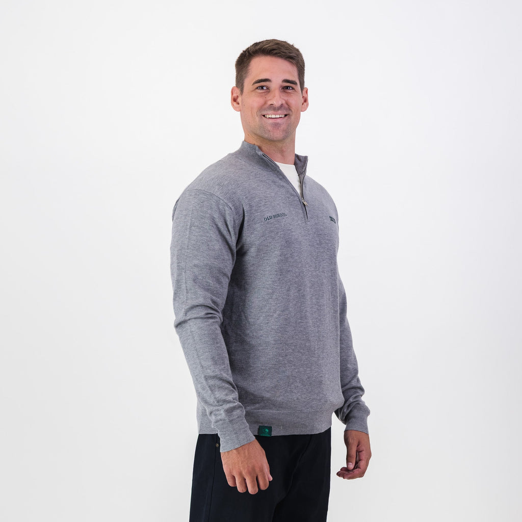Southern Guards Classic  Knitwear Quarter Zip Plain Grey