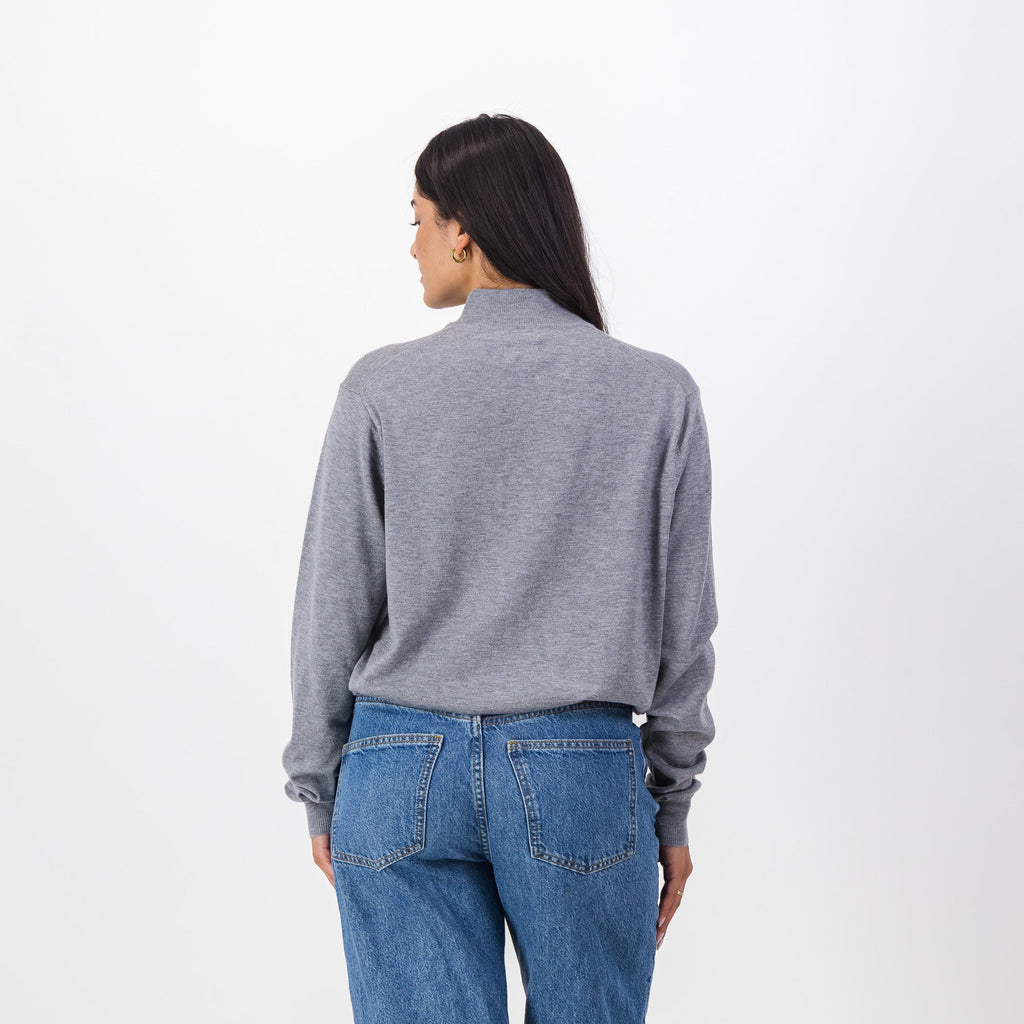 Southern Guards Classic  Knitwear Quarter Zip Plain Grey