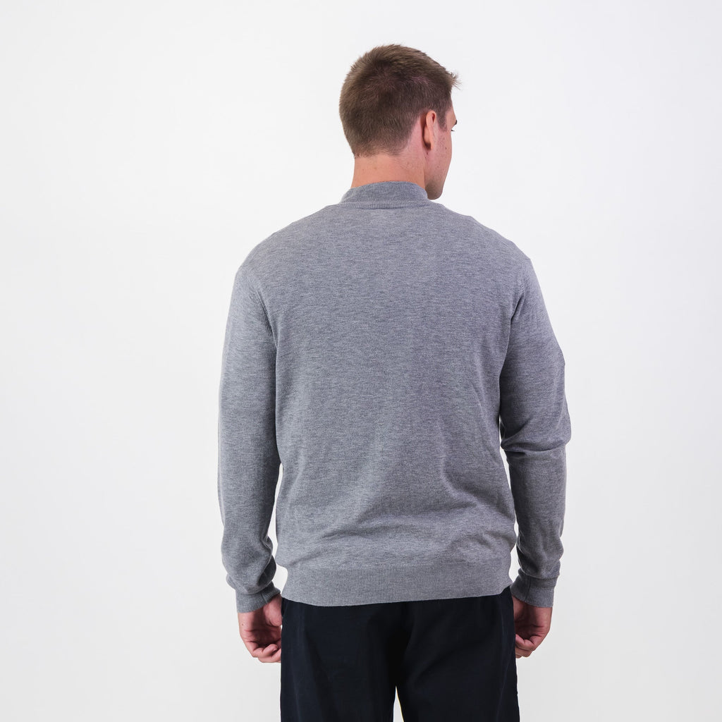 Southern Guards Classic  Knitwear Quarter Zip Plain Grey
