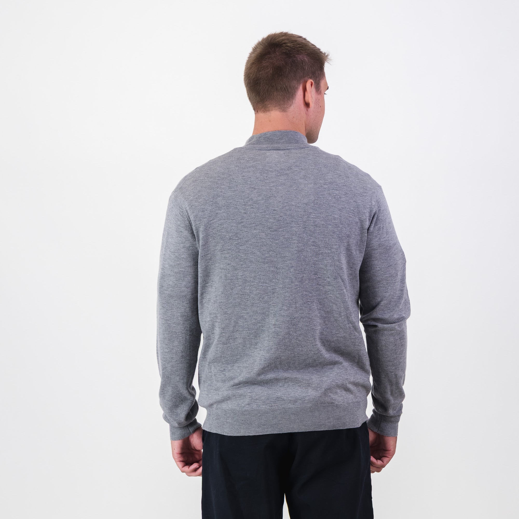 Southern Guards Classic  Knitwear Quarter Zip Plain Grey