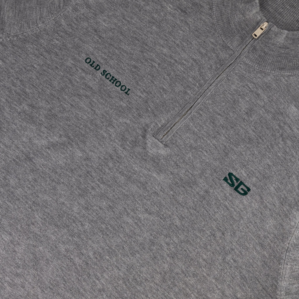 Southern Guards Classic  Knitwear Quarter Zip Plain Grey