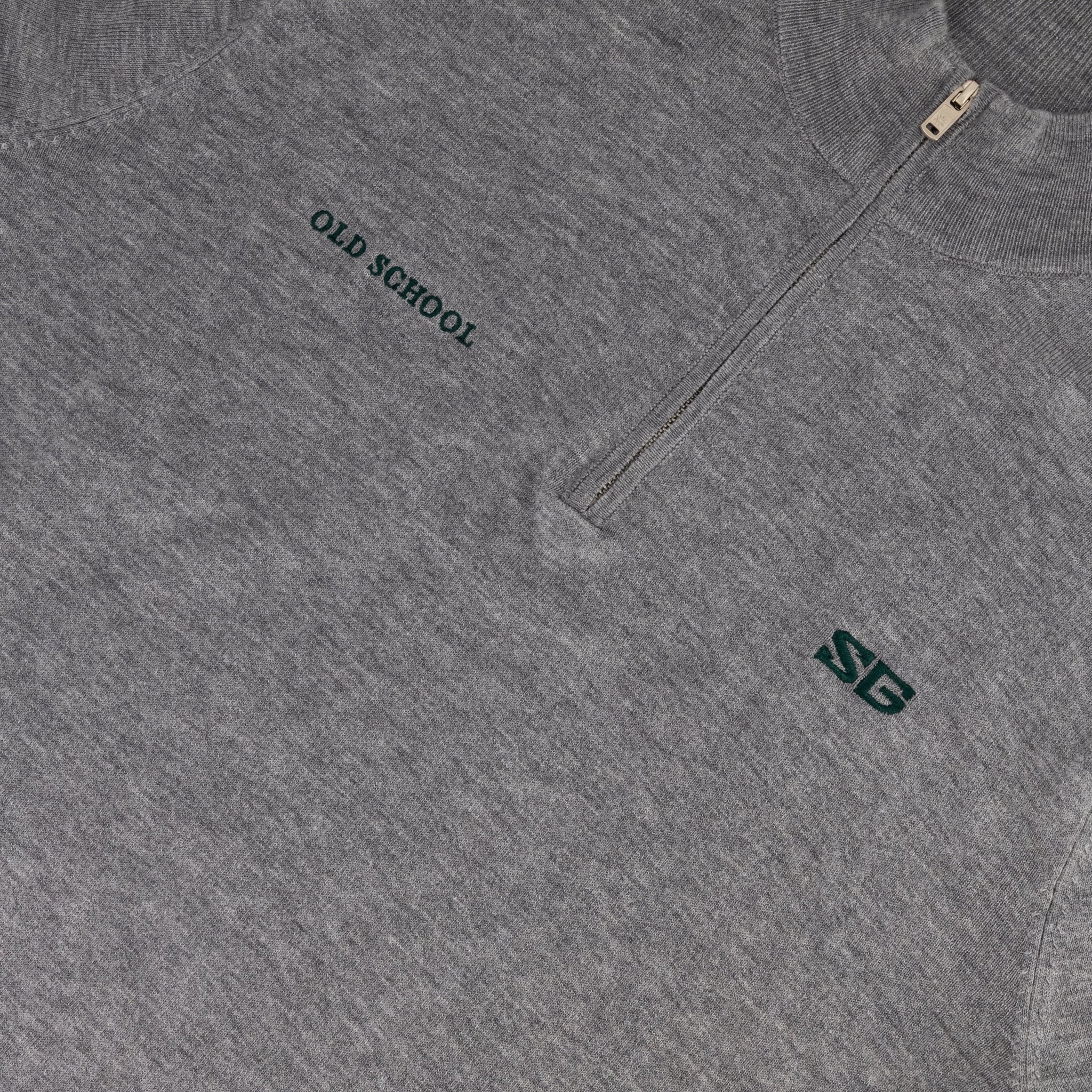 Southern Guards Classic  Knitwear Quarter Zip Plain Grey