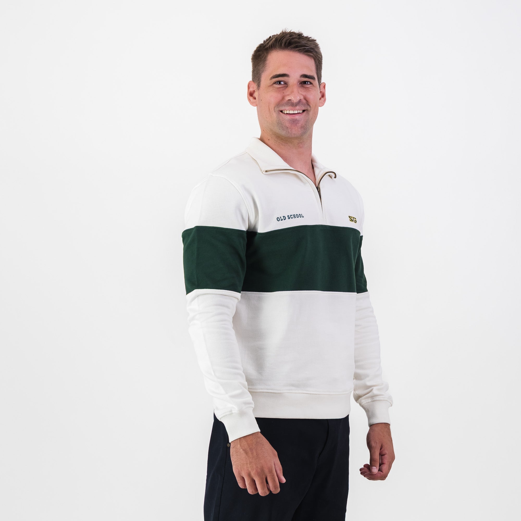 Southern Guards Quarter Zip Sweat Panel Green white