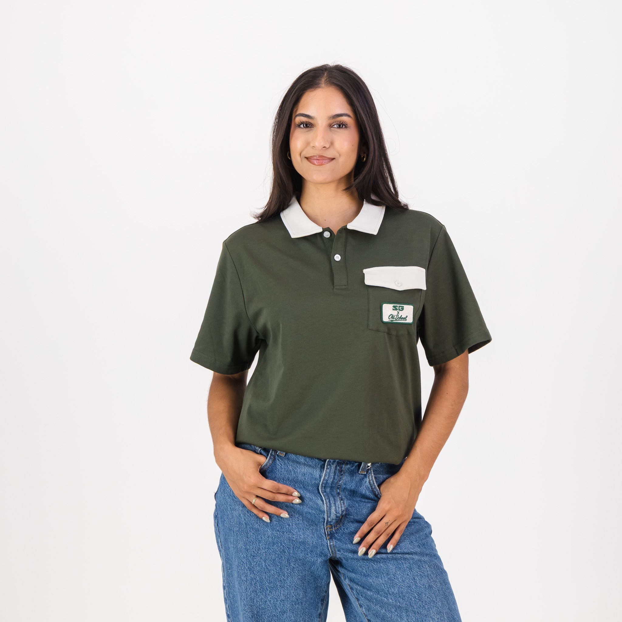Southern Guards Retro Short Sleeve Golf Polo Pocket Patch Green