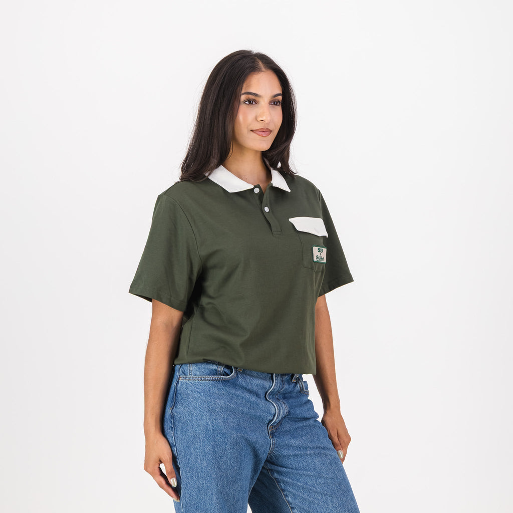 Southern Guards Retro Short Sleeve Golf Polo Pocket Patch Green