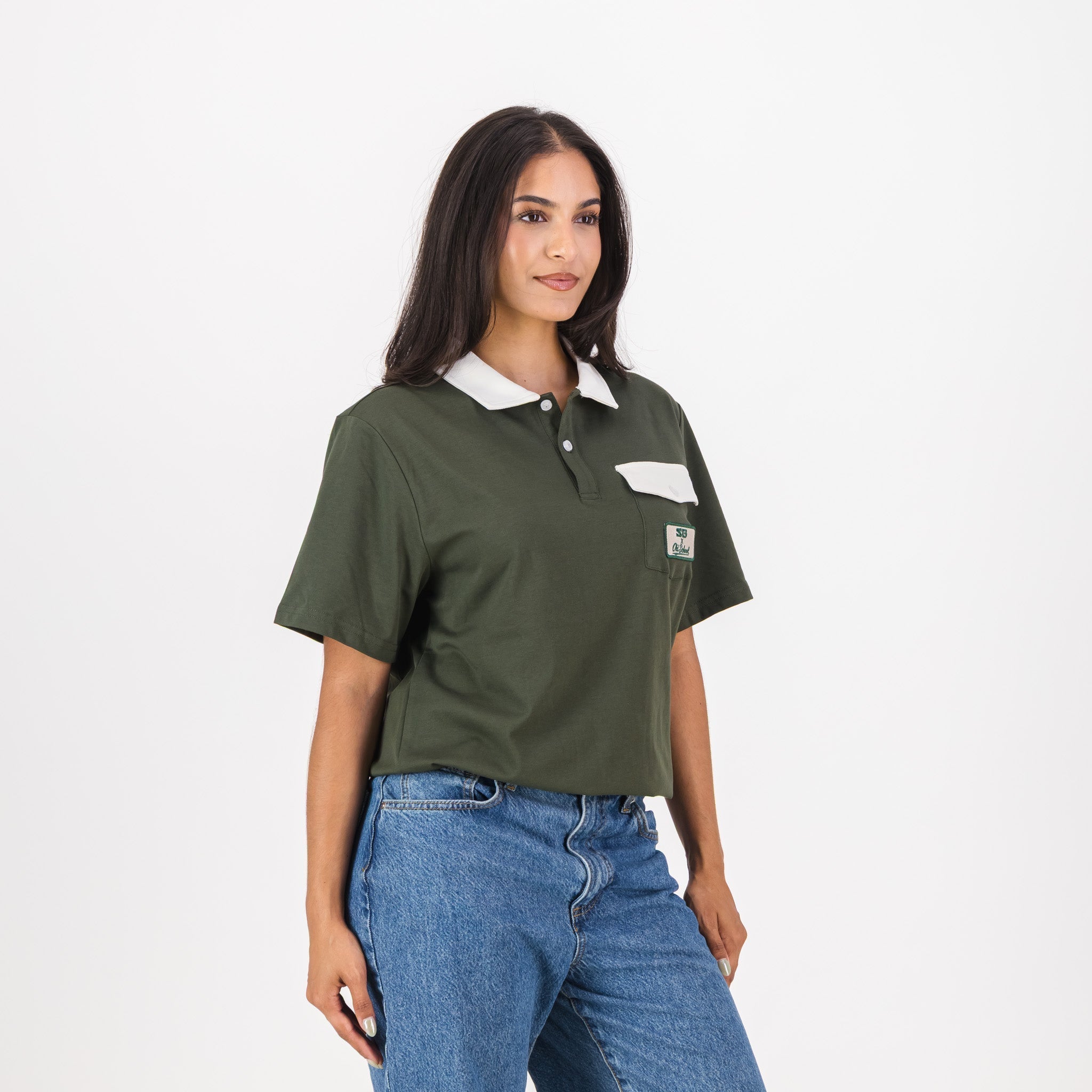 Southern Guards Retro Short Sleeve Golf Polo Pocket Patch Green