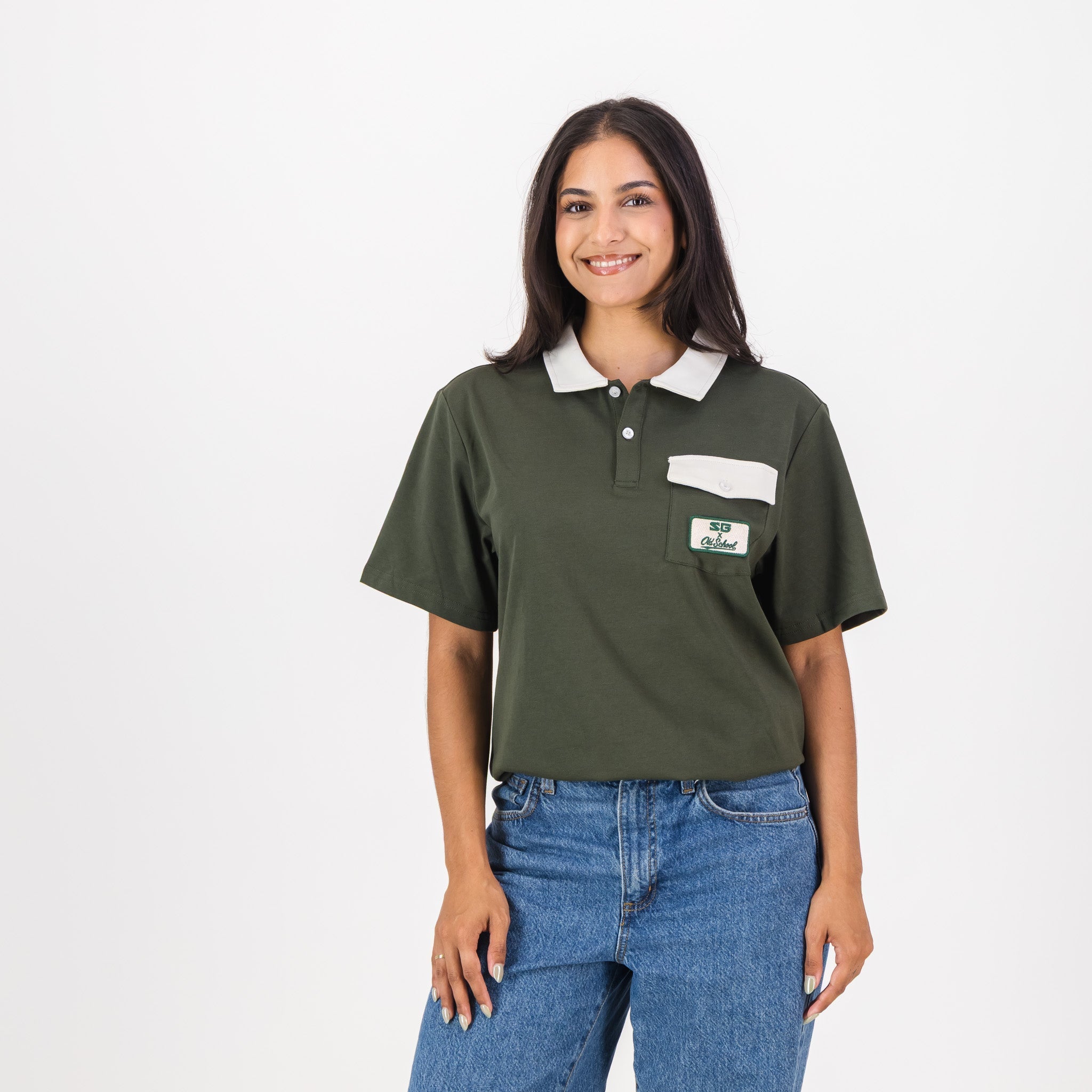 Southern Guards Retro Short Sleeve Golf Polo Pocket Patch Green