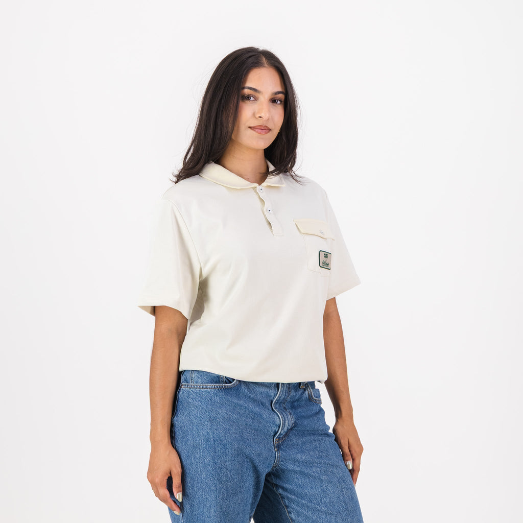 Southern Guards Retro Short Sleeve Golf Polo Pocket Patch Ivory
