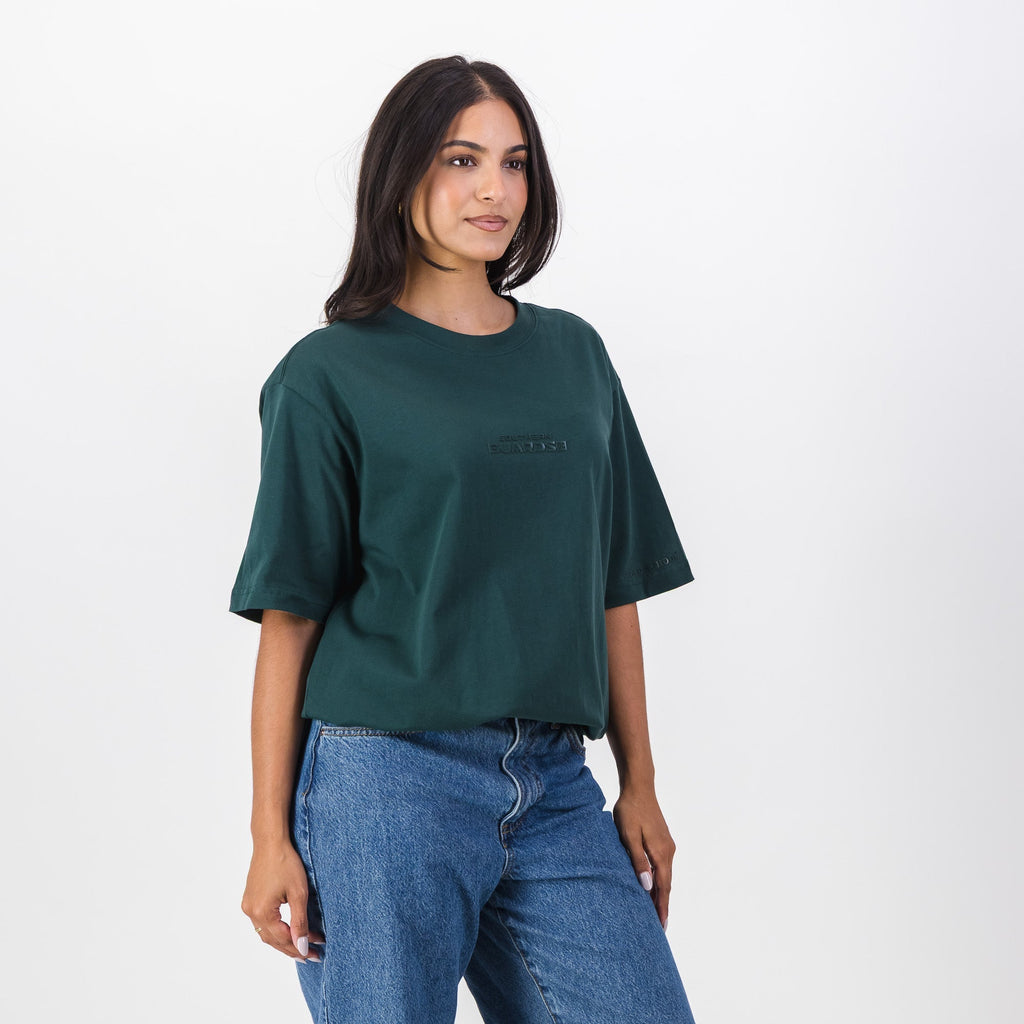 Southern Guards Stacked Logo Regular Crew T-Shirt Plain Green