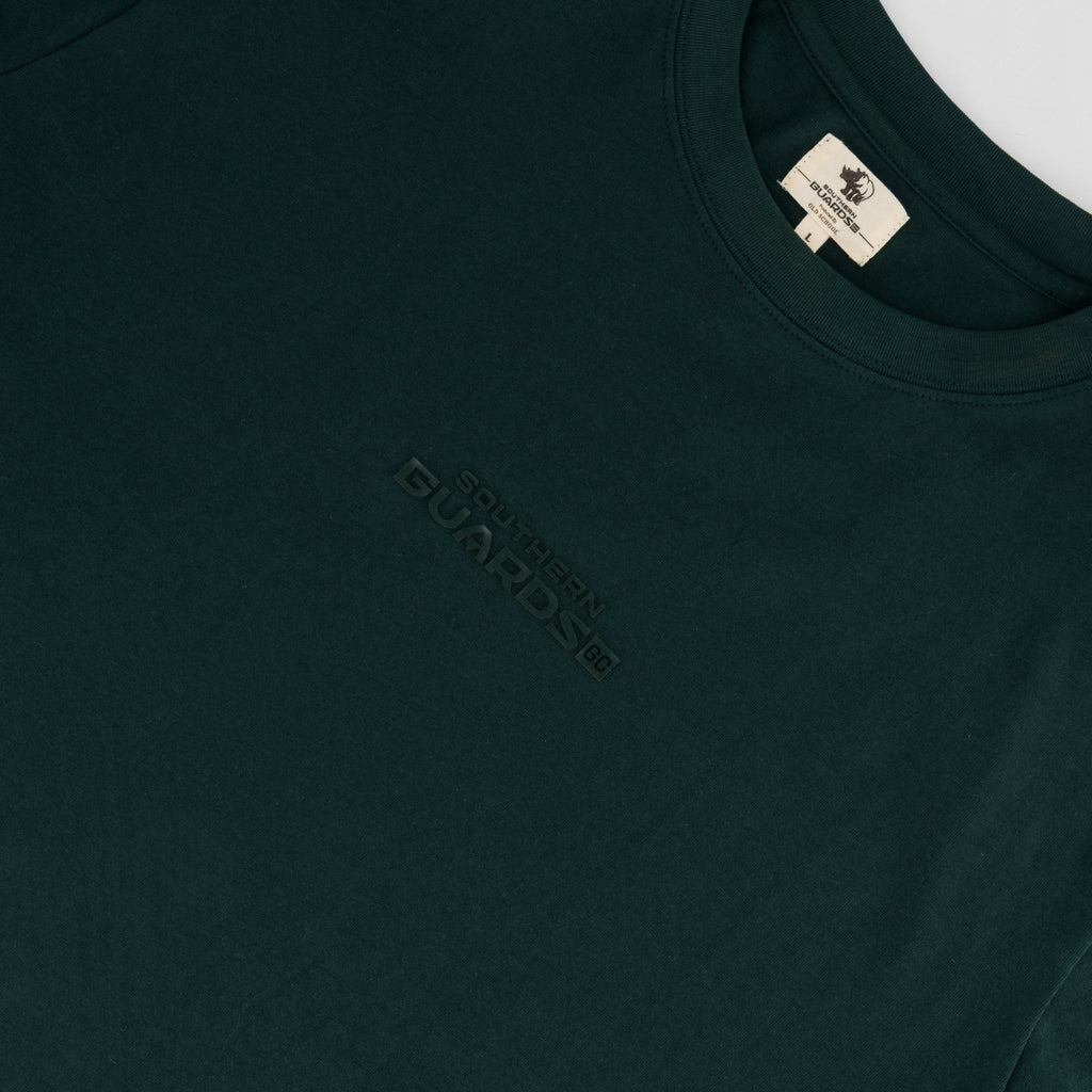 Southern Guards Stacked Logo Regular Crew T-Shirt Plain Green