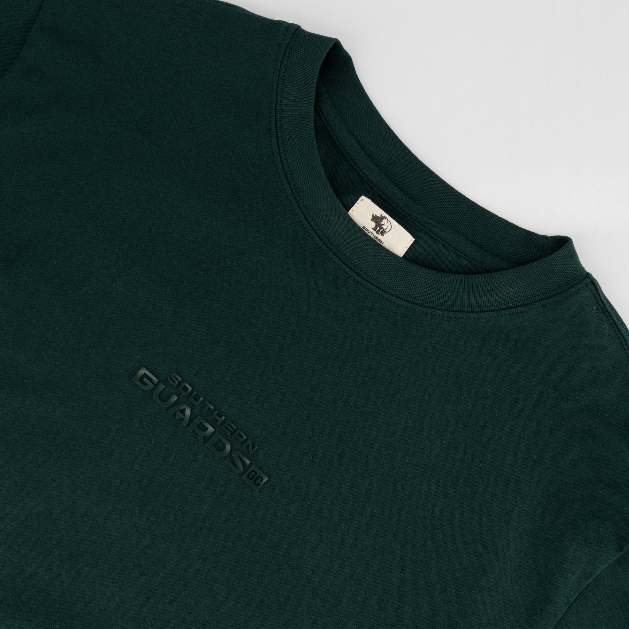 Southern Guards Stacked Logo Regular Crew T-Shirt Plain Green