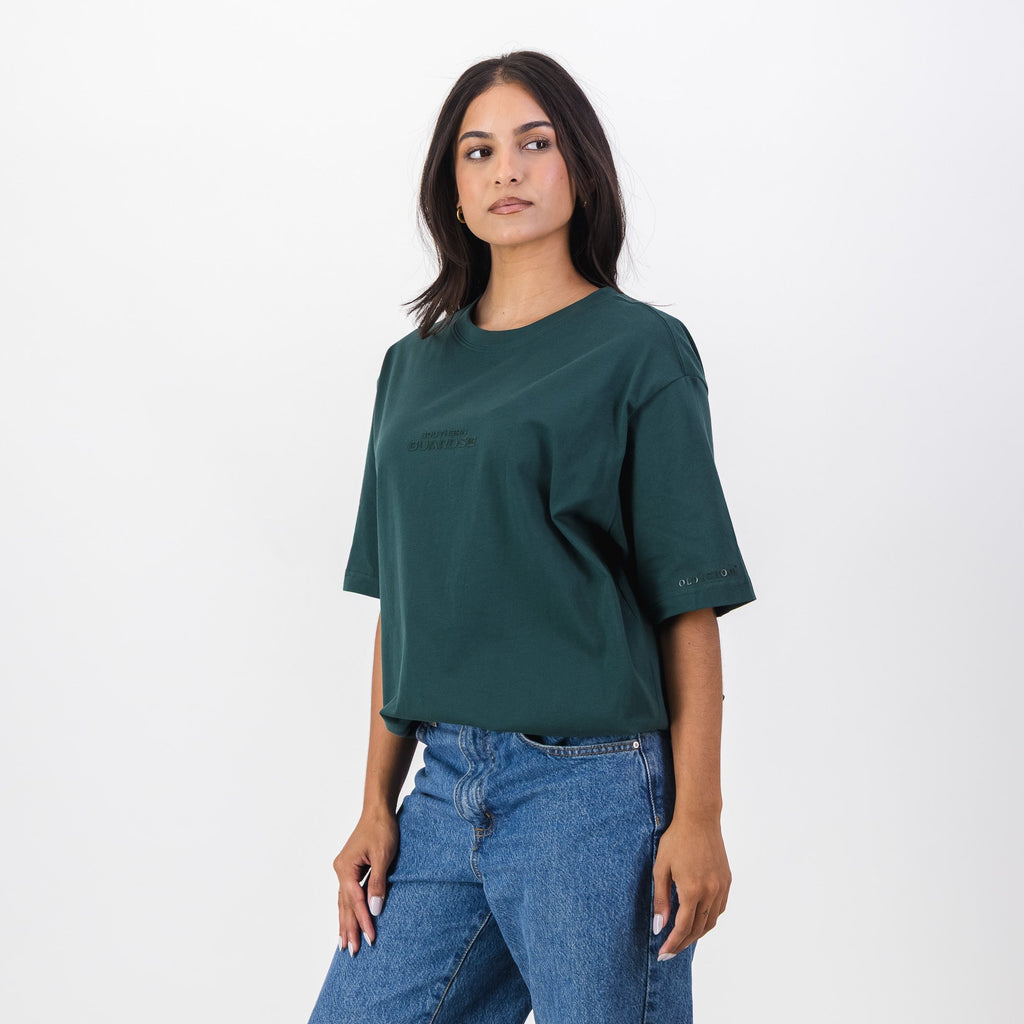 Southern Guards Stacked Logo Regular Crew T-Shirt Plain Green