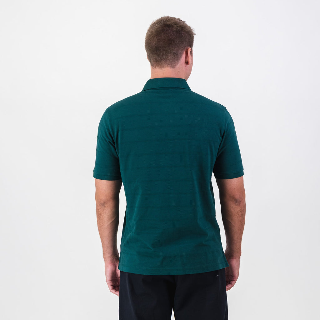 Southern Guards Textured Short Sleeve Golf Polo Textured Jacquard Green