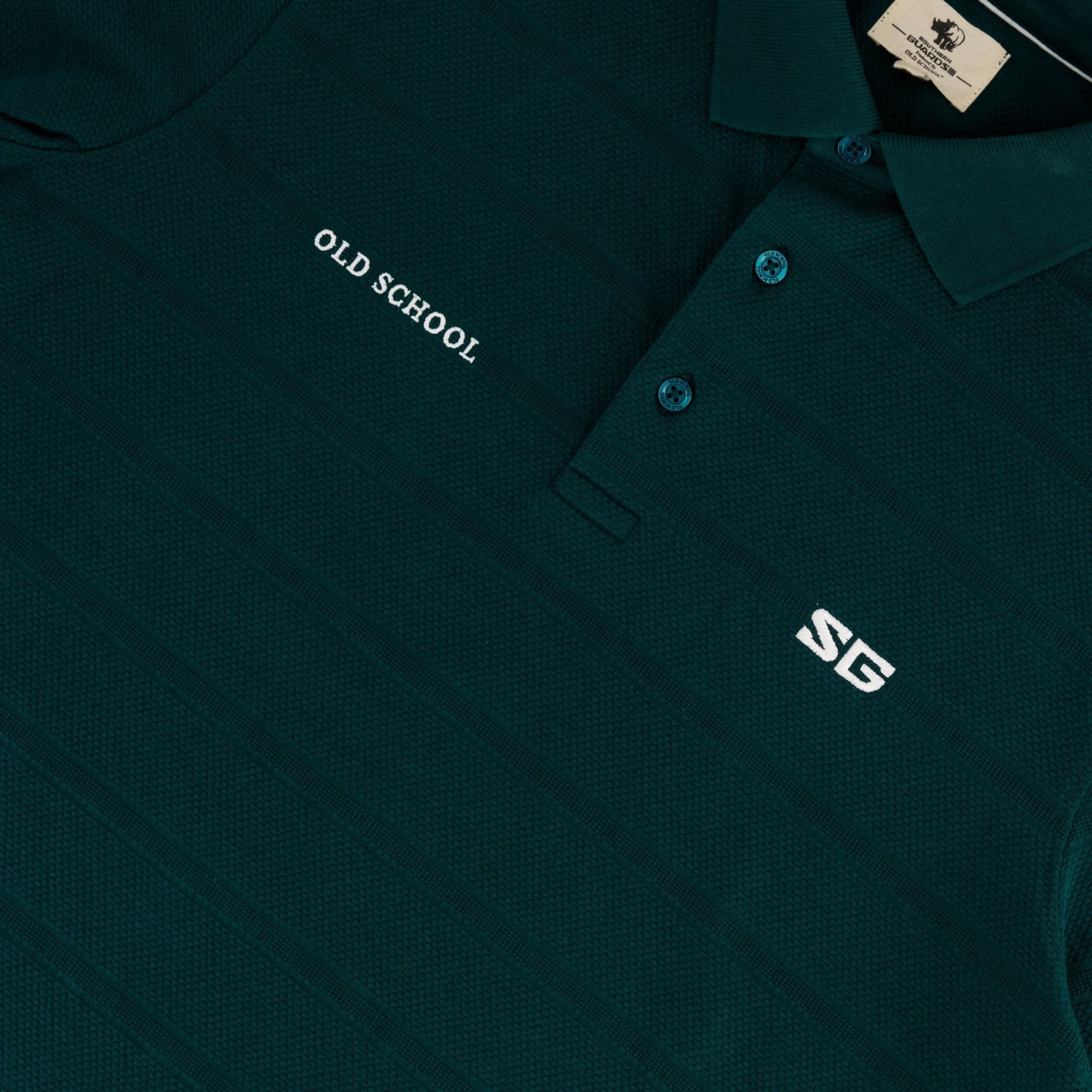 Southern Guards Textured Short Sleeve Golf Polo Textured Jacquard Green