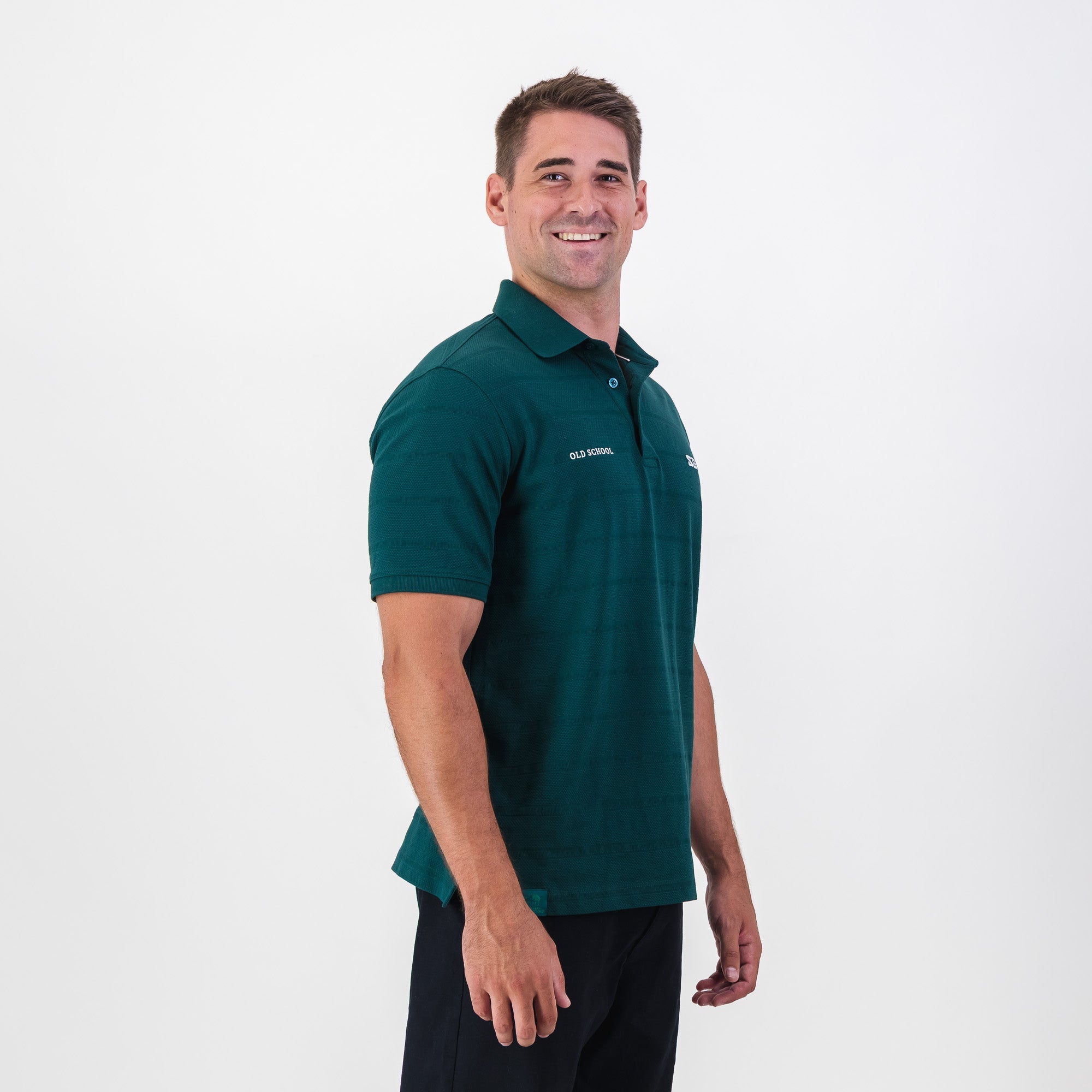 Southern Guards Textured Short Sleeve Golf Polo Textured Jacquard Green
