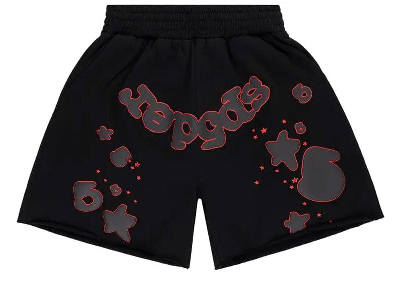 Sp5der Beluga Outline Sweatshort Black