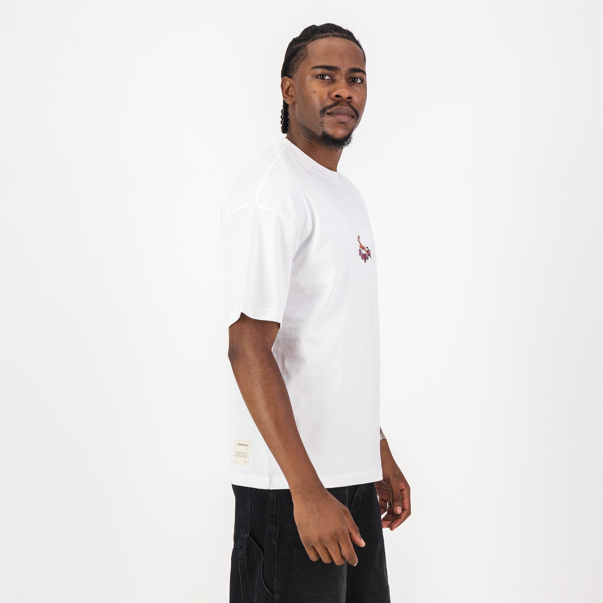 Springboks 95 Embroidery Boxy Crew Tee-White