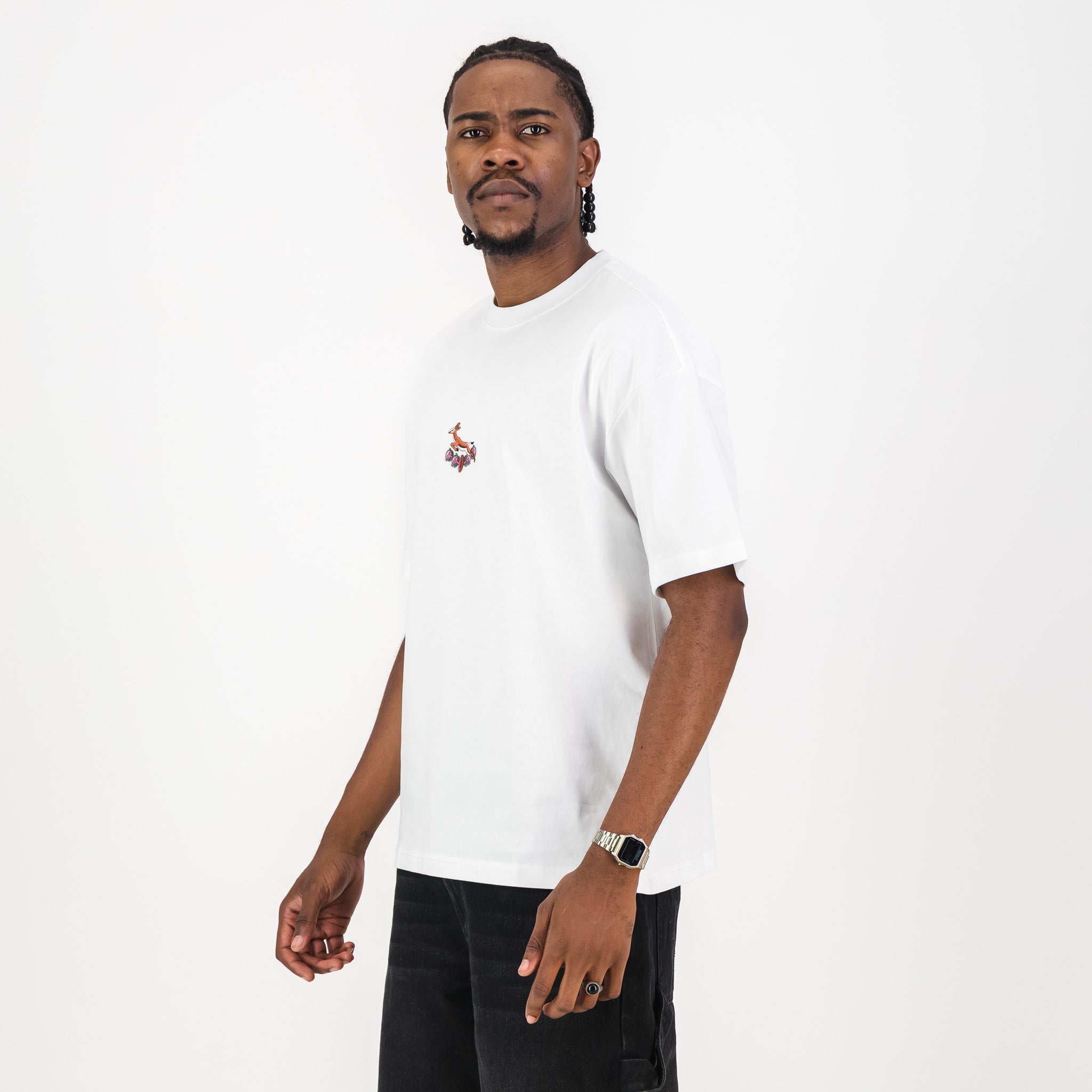 Springboks 95 Embroidery Boxy Crew Tee-White