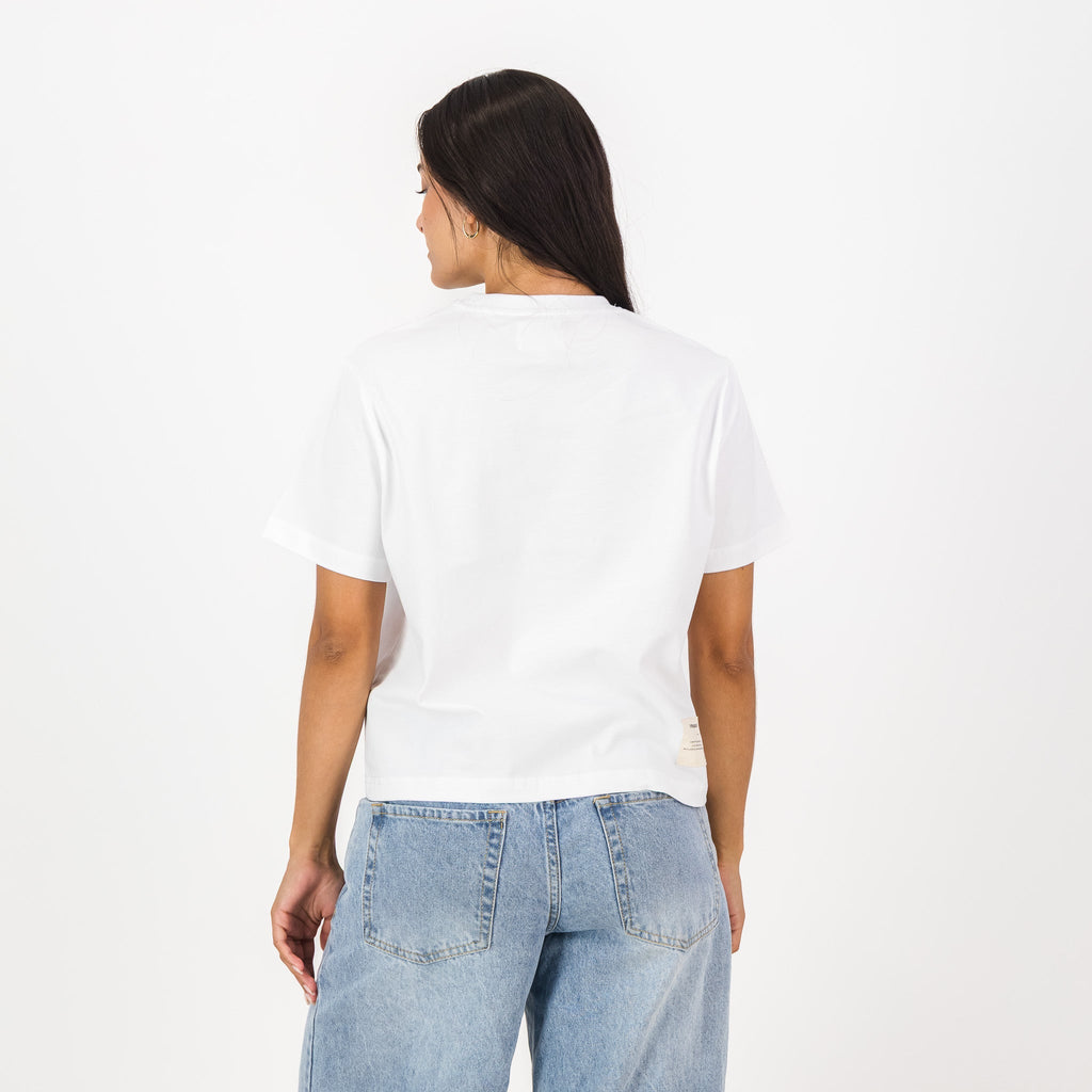 Springboks 95 Ladies Crop Boxy Crew Tee-White